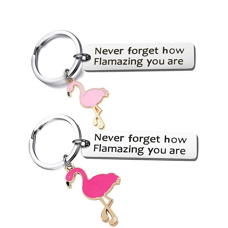 Wholesale Flamingo Stainless Steel Keychain